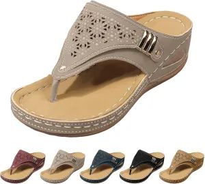 ZSpzx Orthopedic Sandals for Women,Women's Orthotic Dressy Summer 2025 Arch Support Flip Flops Womens Flat Open Toe Casual Slip on Sandals Beach Boho Sandals Comfortable Outdoor Walking Shoes